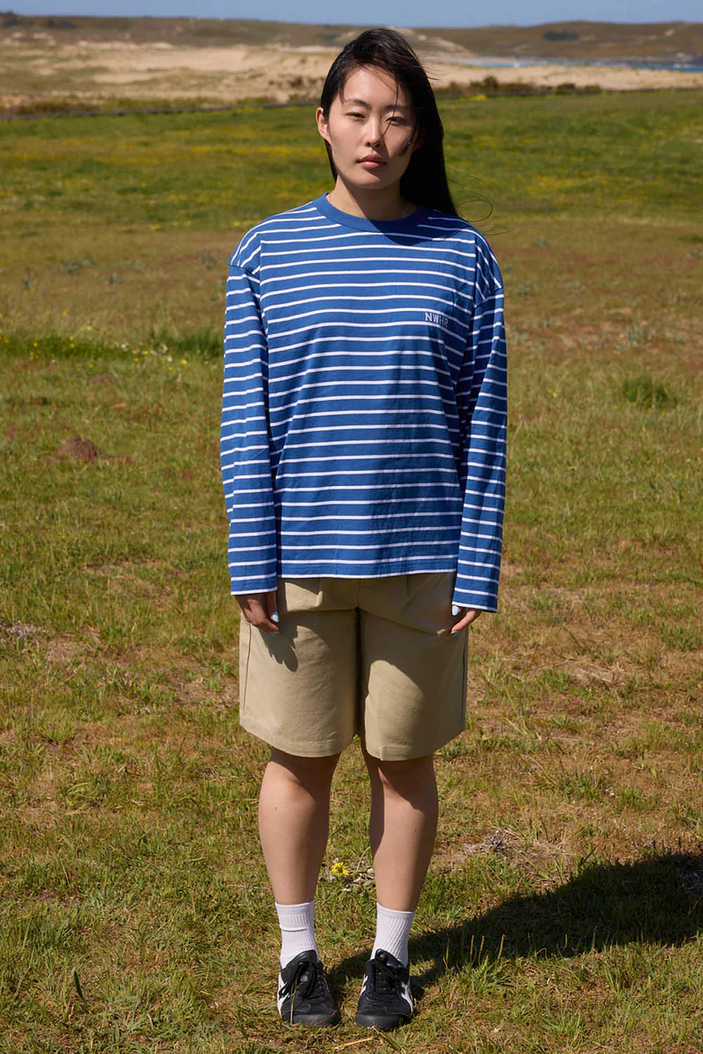 NOWHERE - STRIPED LONG SLEEVE TEE - BLUE - Image 3