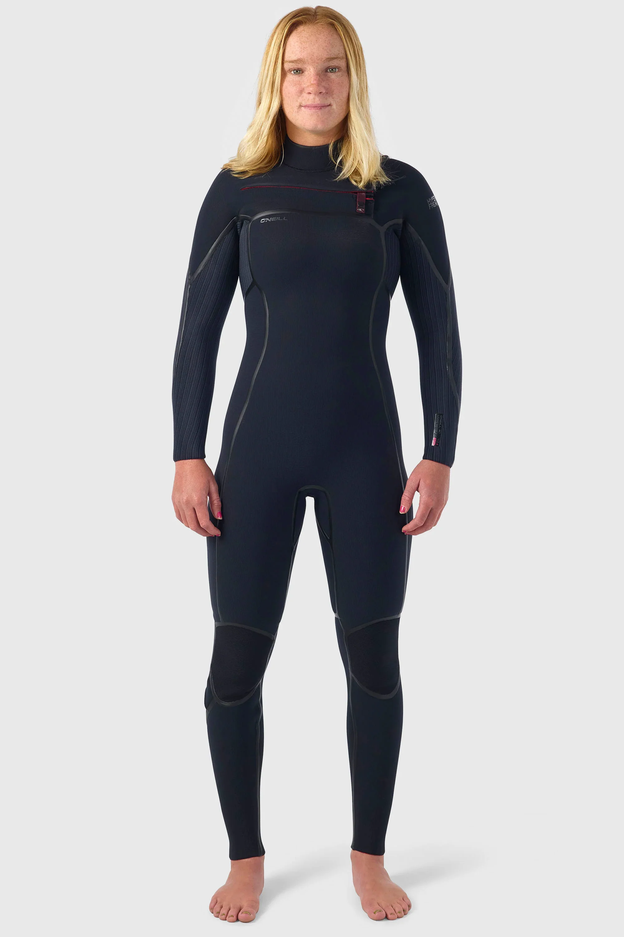 O´NEILL - HYPERFREAK FIRE - 4/3 - Chest zip - BLACK/BLACK - WOMAN