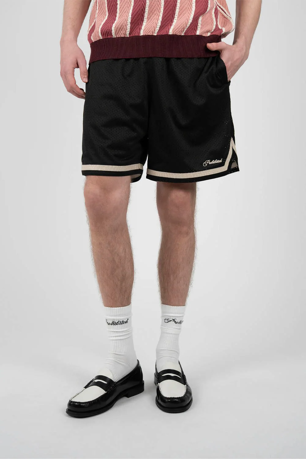 PROHIBITED - MESH BASKETBALL SHORTS - BLACK - Image 4