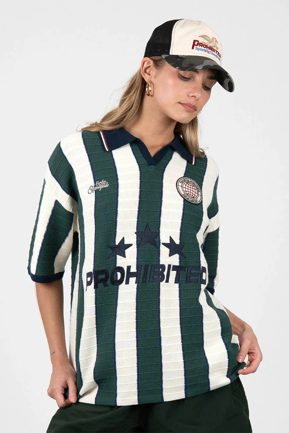 PROHIBITED - STARS KNIT TRIKOT - GREEN - Image 2