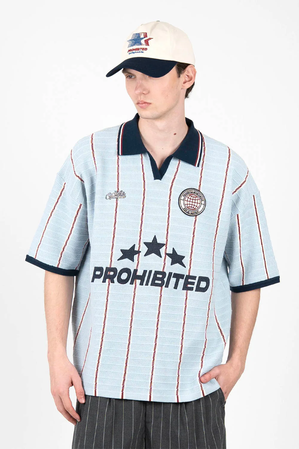 PROHIBITED - STARS KNIT TRIKOT - LIGHT BLUE