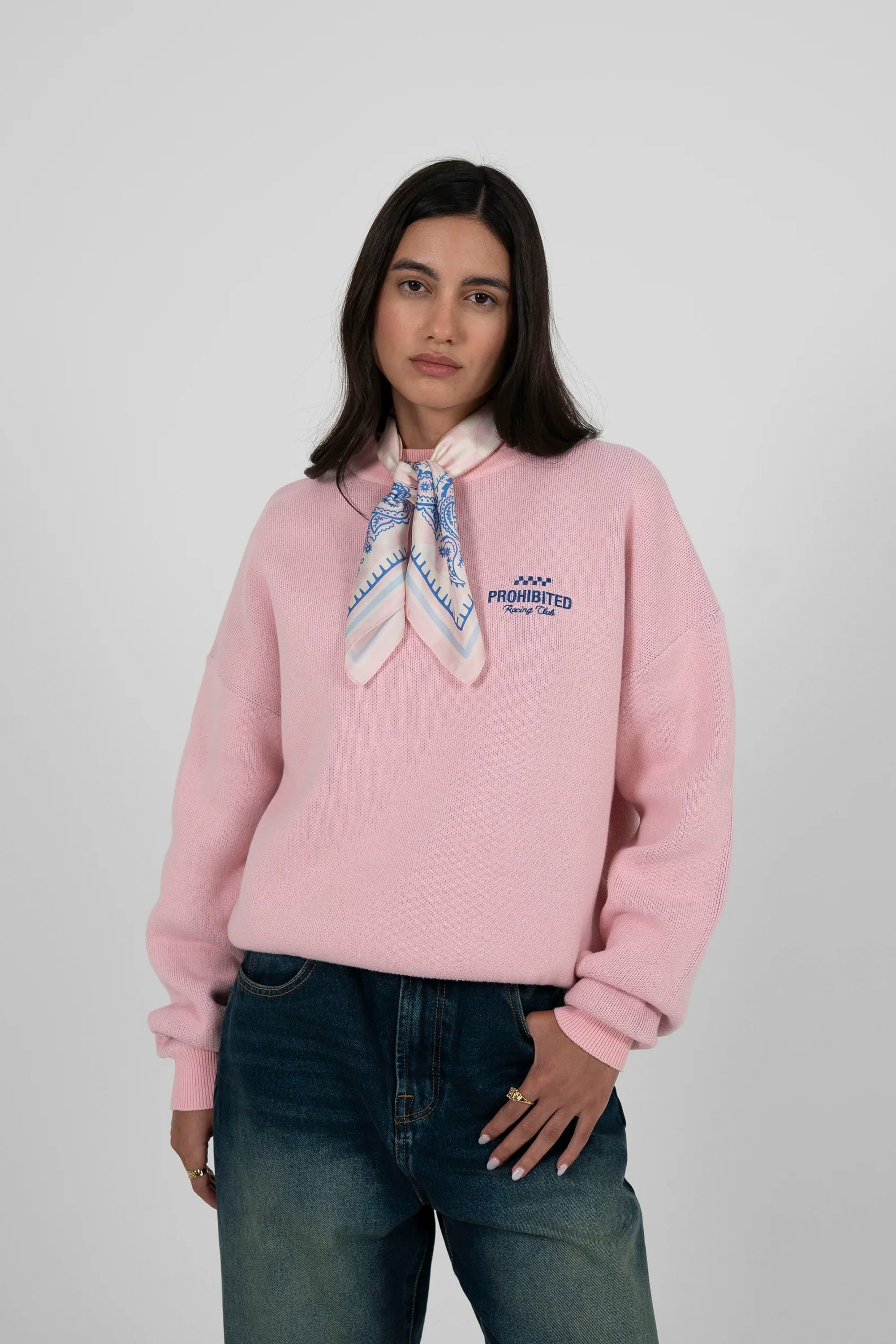 PROHIBITED - VORTEX KNIT SWEATER - ROSE - Image 3