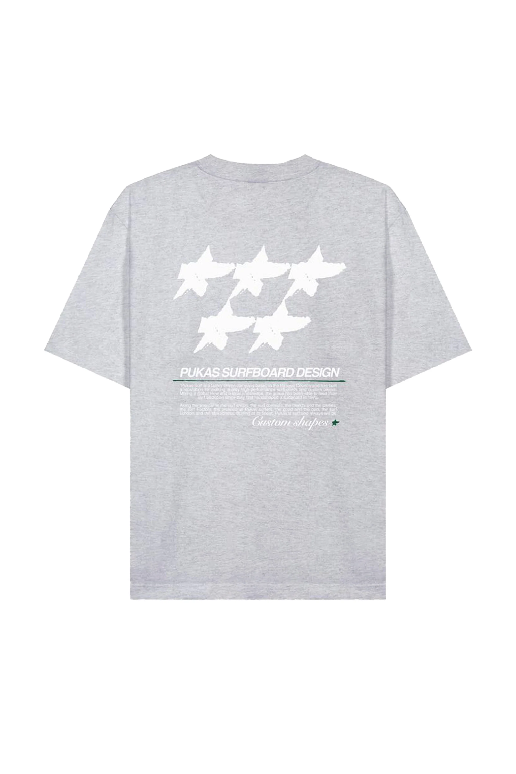 PUKAS - FIVE STARS CONTRAST STITCH TEE - HEATHER GREY - Image 2