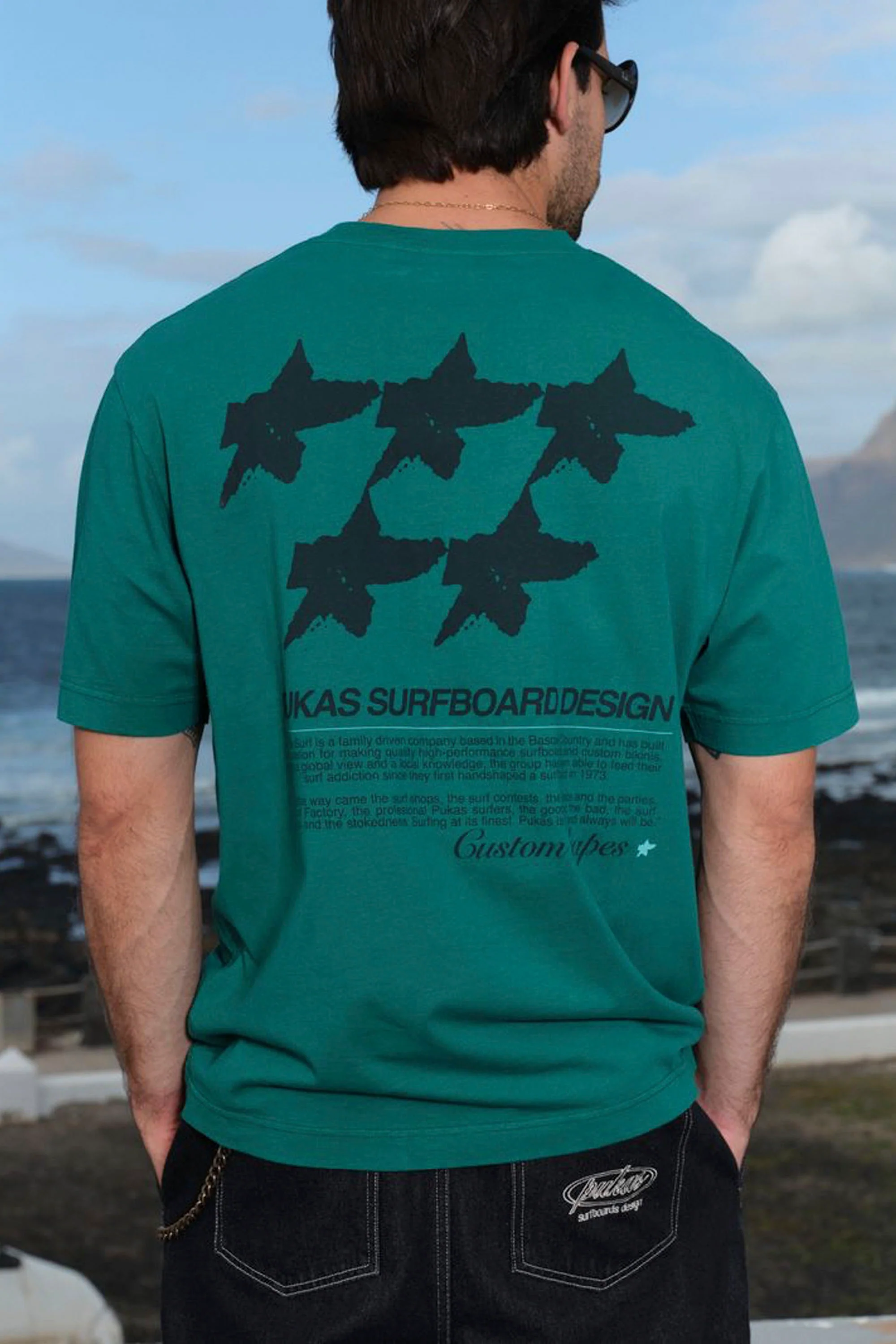 PUKAS - FIVE STARS SHORT SLEEVE TEE - EVERGREEN - Image 2