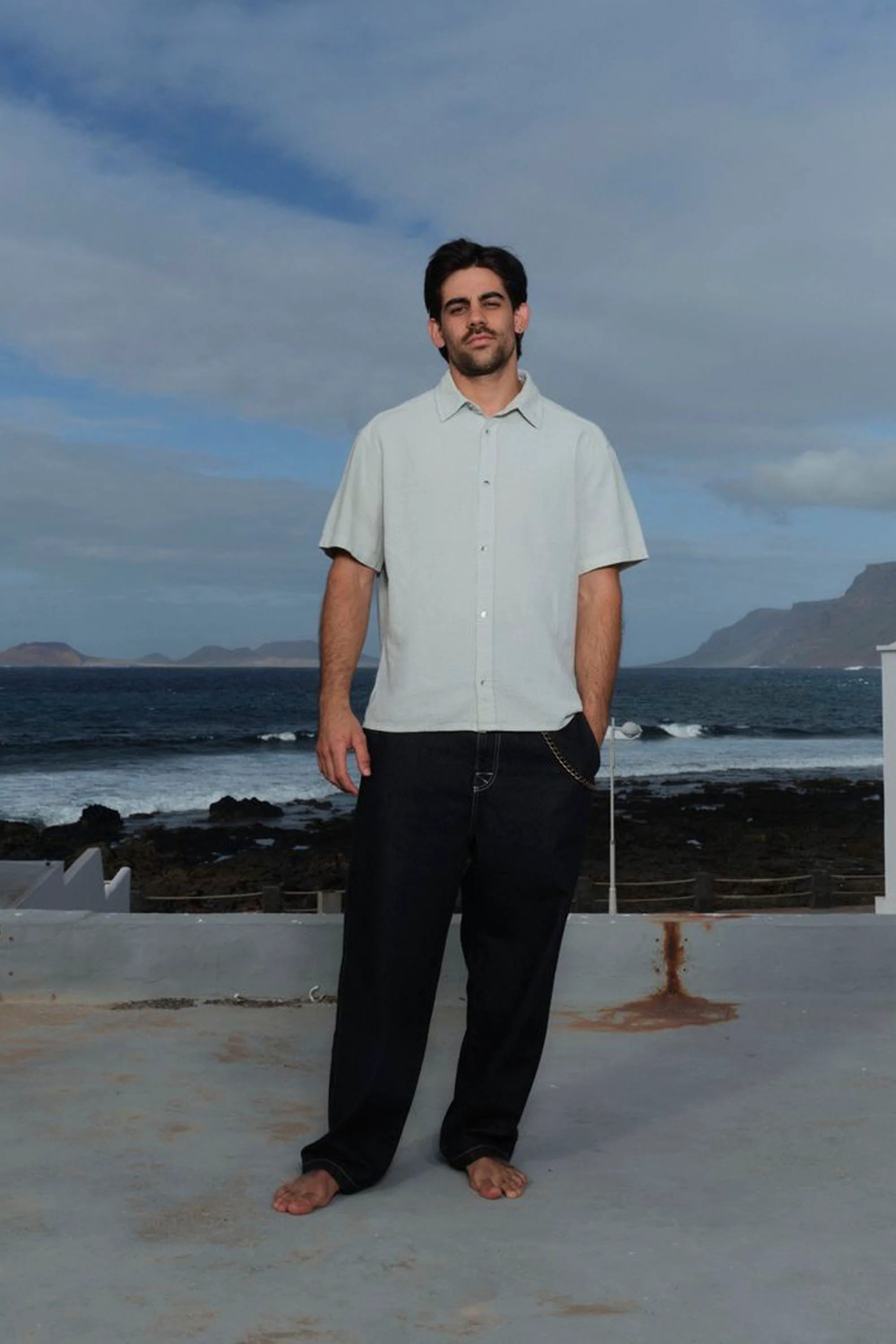 PUKAS - SKY TEXTURE SHIRT - WHITE SAND - Image 3