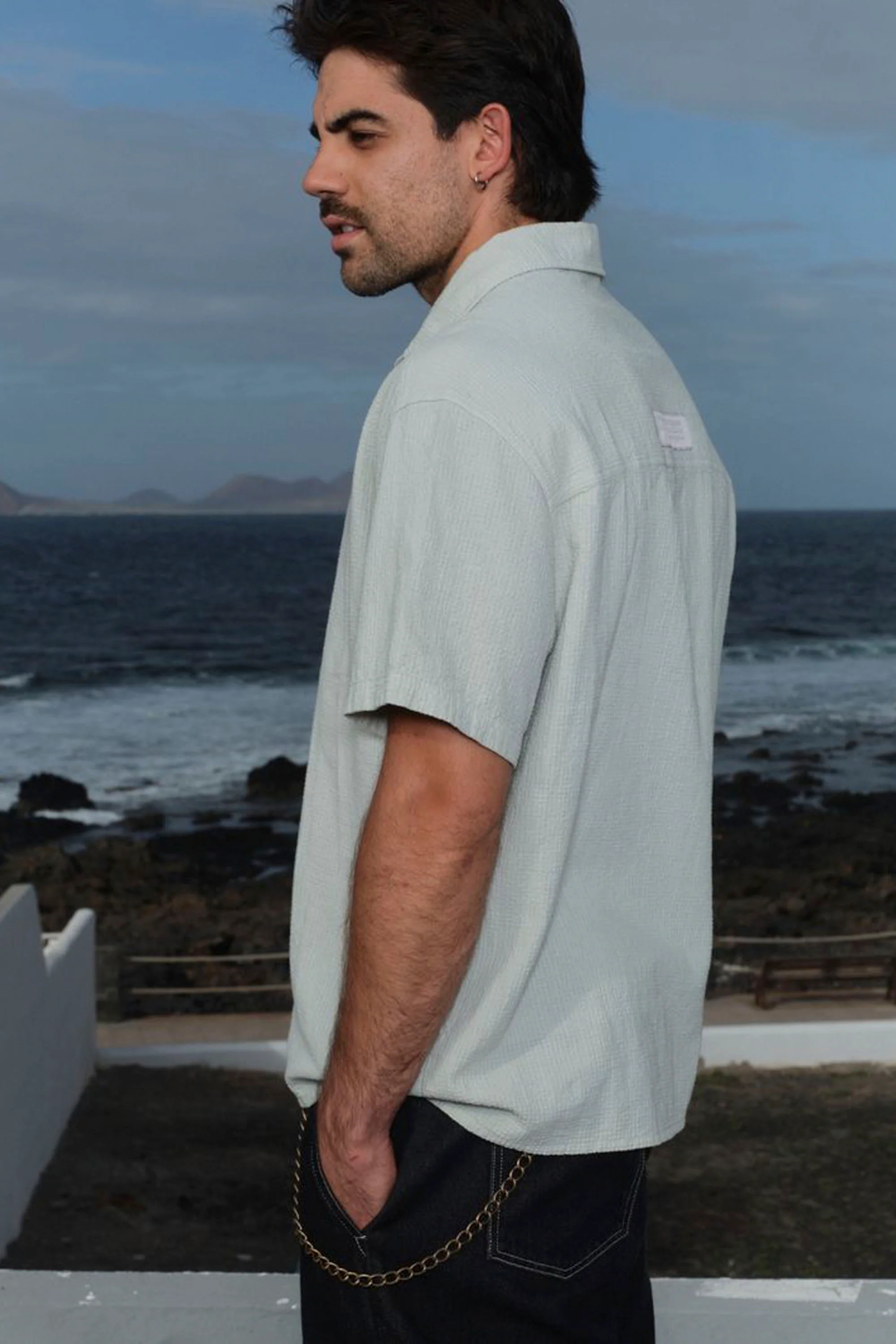 PUKAS - SKY TEXTURE SHIRT - WHITE SAND - Image 5