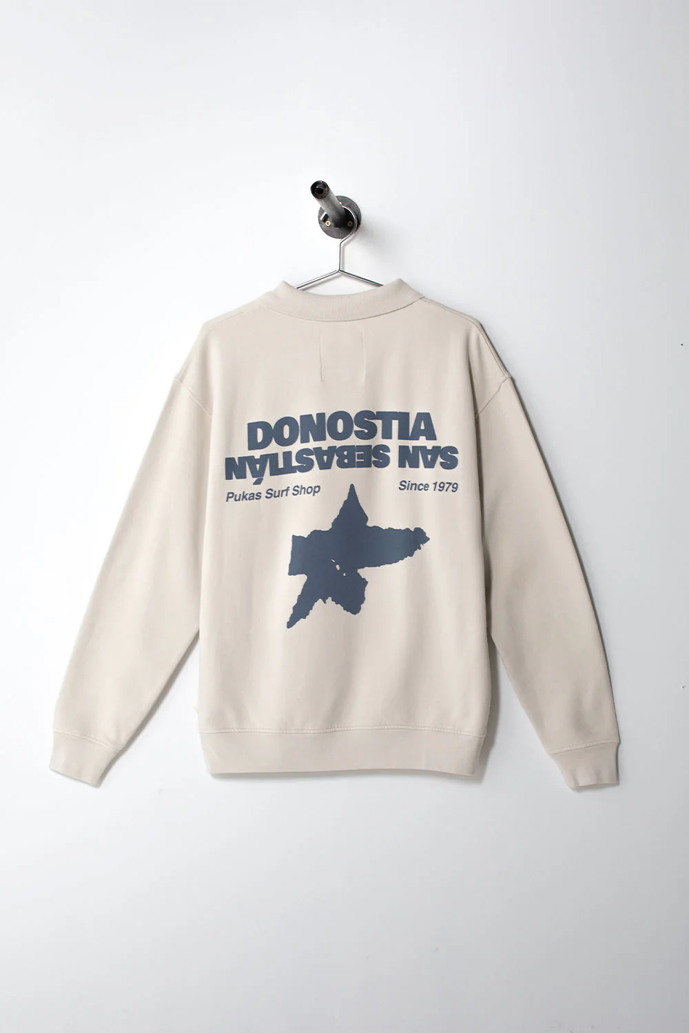 PUKAS SURF SHOP - SAN SEBASTIAN HALF ZIP CREW - ICE GREY