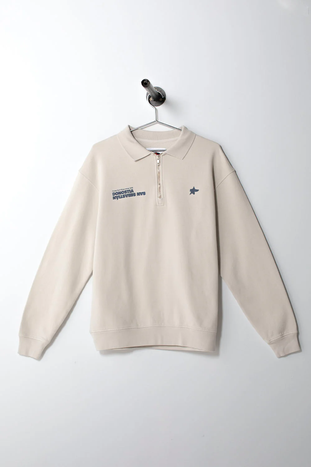 PUKAS SURF SHOP - SAN SEBASTIAN HALF ZIP CREW - ICE GREY - Image 2