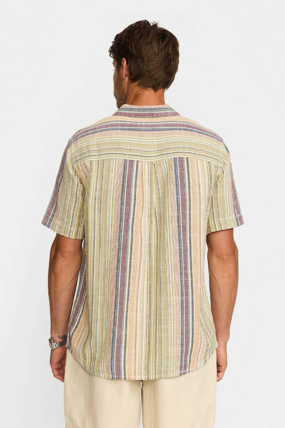 REVOLUTION - STRIPED CUBAN SHIRT - ARMY - Image 2