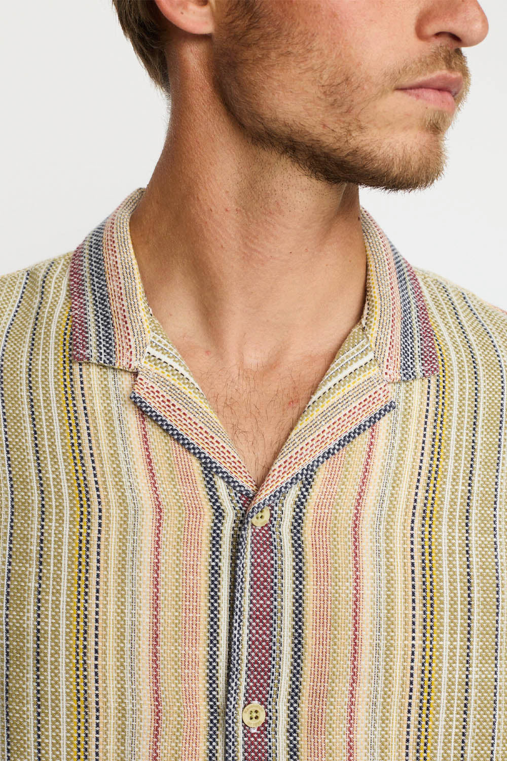 REVOLUTION - STRIPED CUBAN SHIRT - ARMY - Image 4