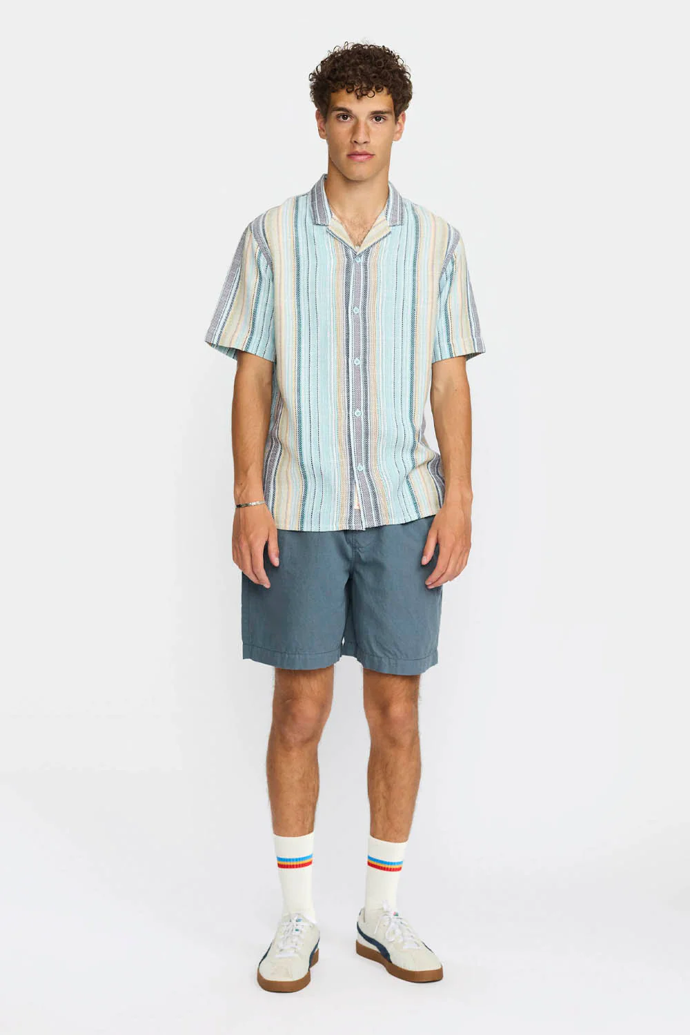 REVOLUTION - STRIPED CUBAN SHIRT - BLUE - Image 3