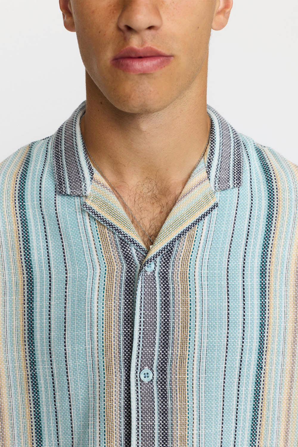 REVOLUTION - STRIPED CUBAN SHIRT - BLUE - Image 4