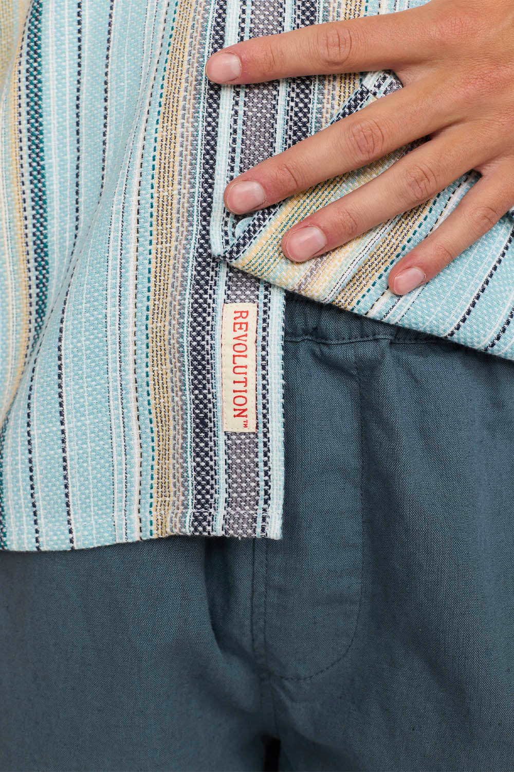 REVOLUTION - STRIPED CUBAN SHIRT - BLUE - Image 5