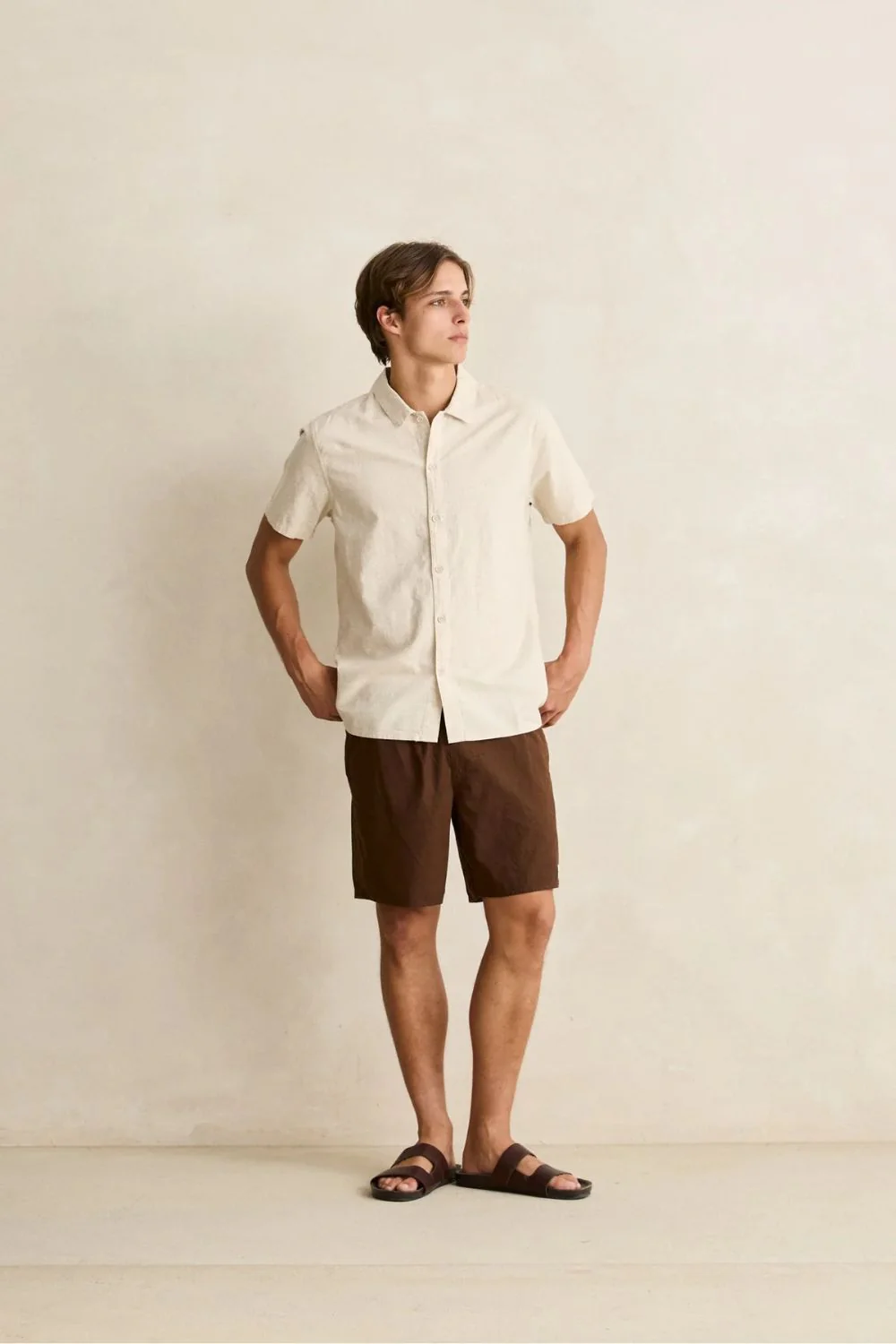 RHYTHM - CLASSIC LINEN JAM SHORT - CHOCOLATE - Image 2