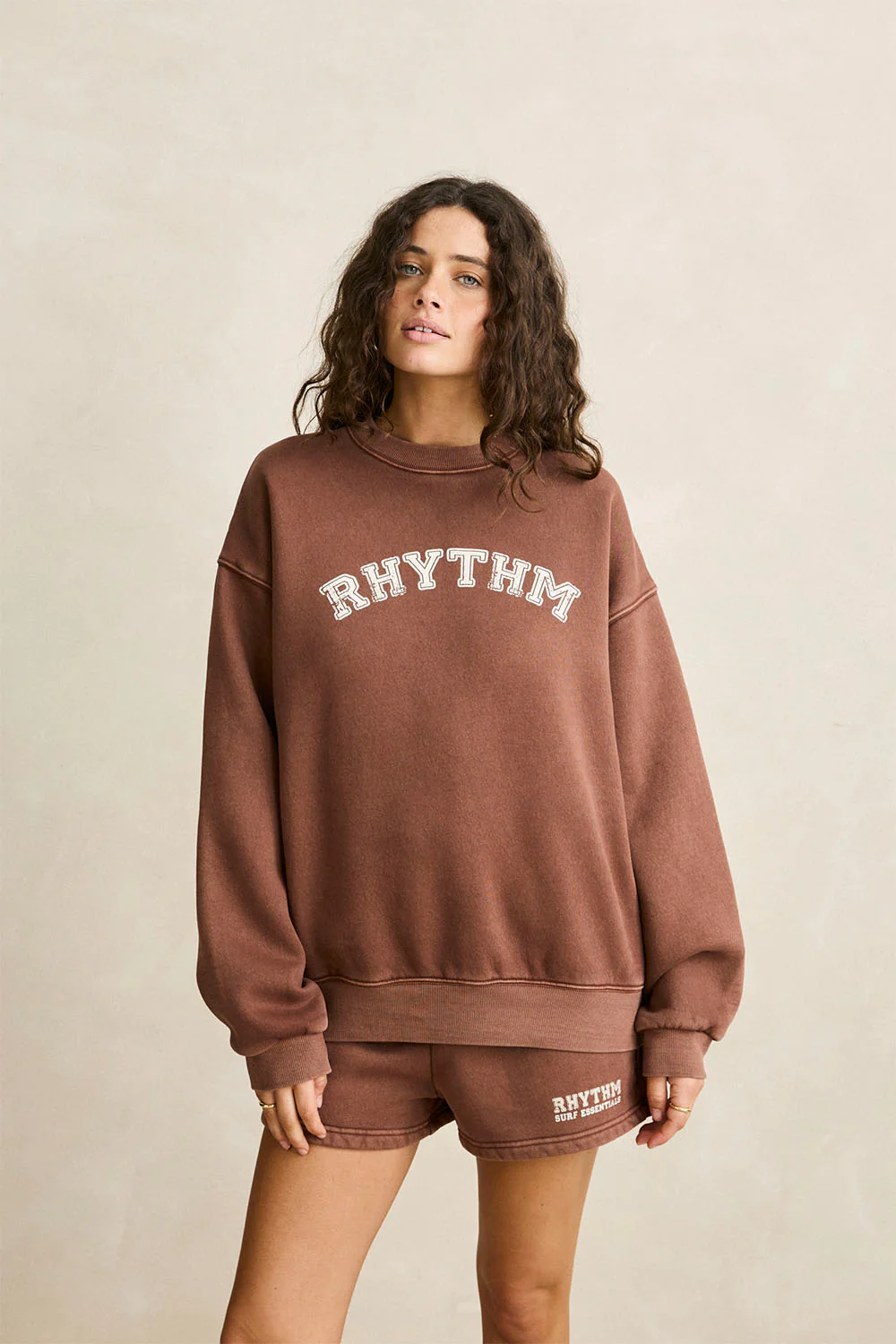 RHYTHM - COLLEGIATE OVERSIZED CREW NECK FLEECE