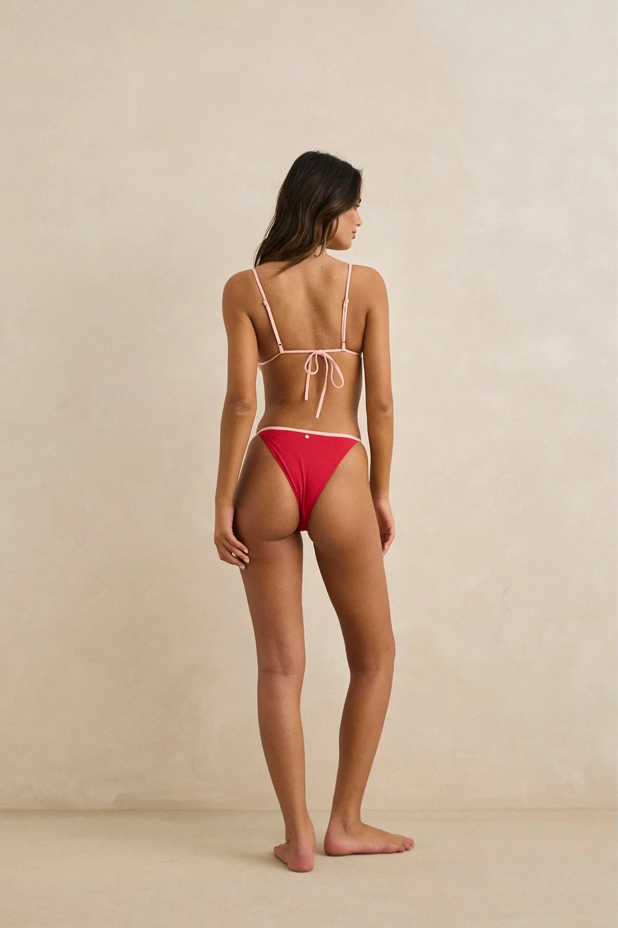 RHYTHM - LILY RIB ADJUSTABLE SIDE HI CUT SKIMPY PANT - WATERMELON - Image 3