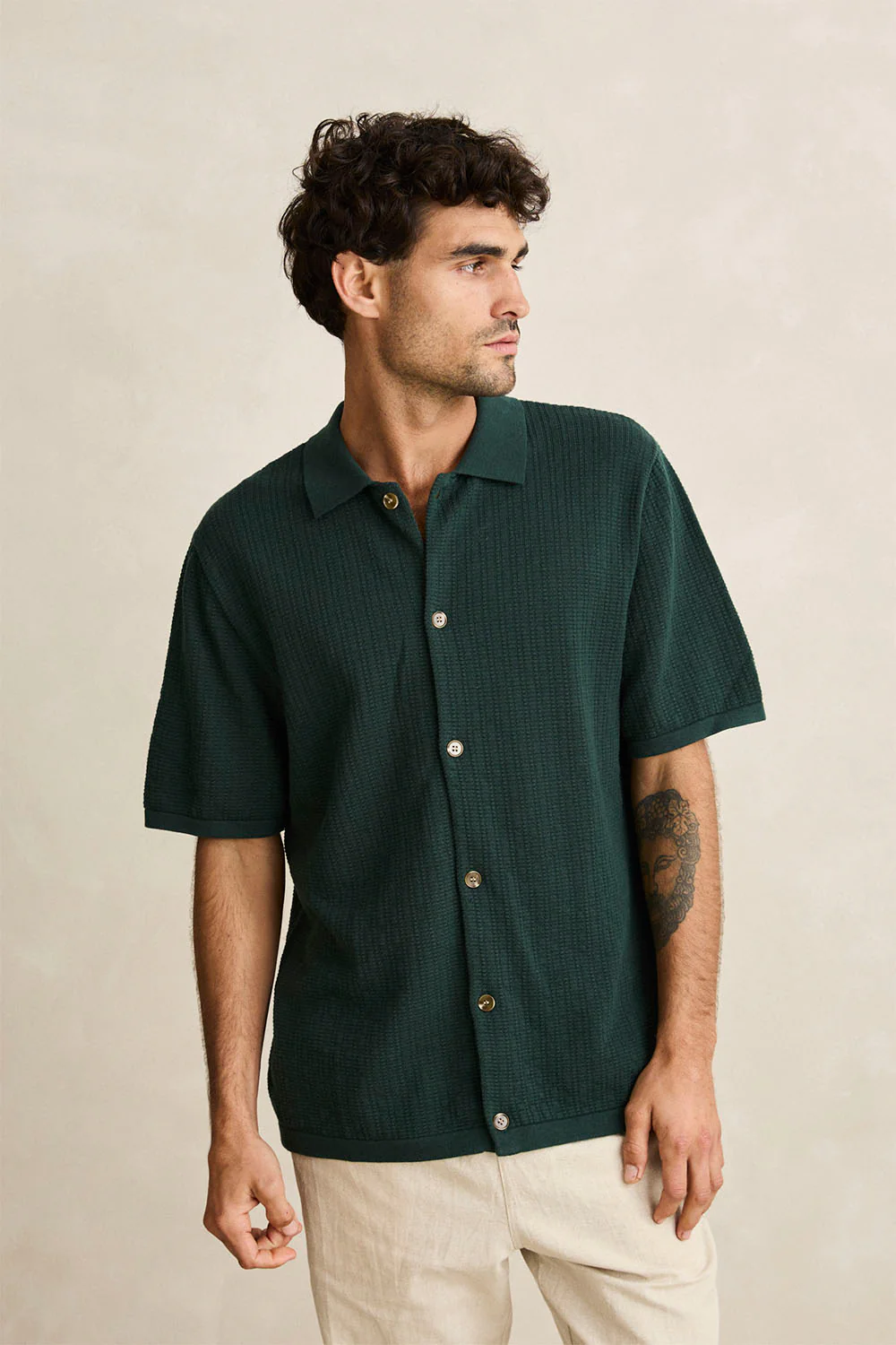 RHYTHM - TEXTURED KNIT SHIRT