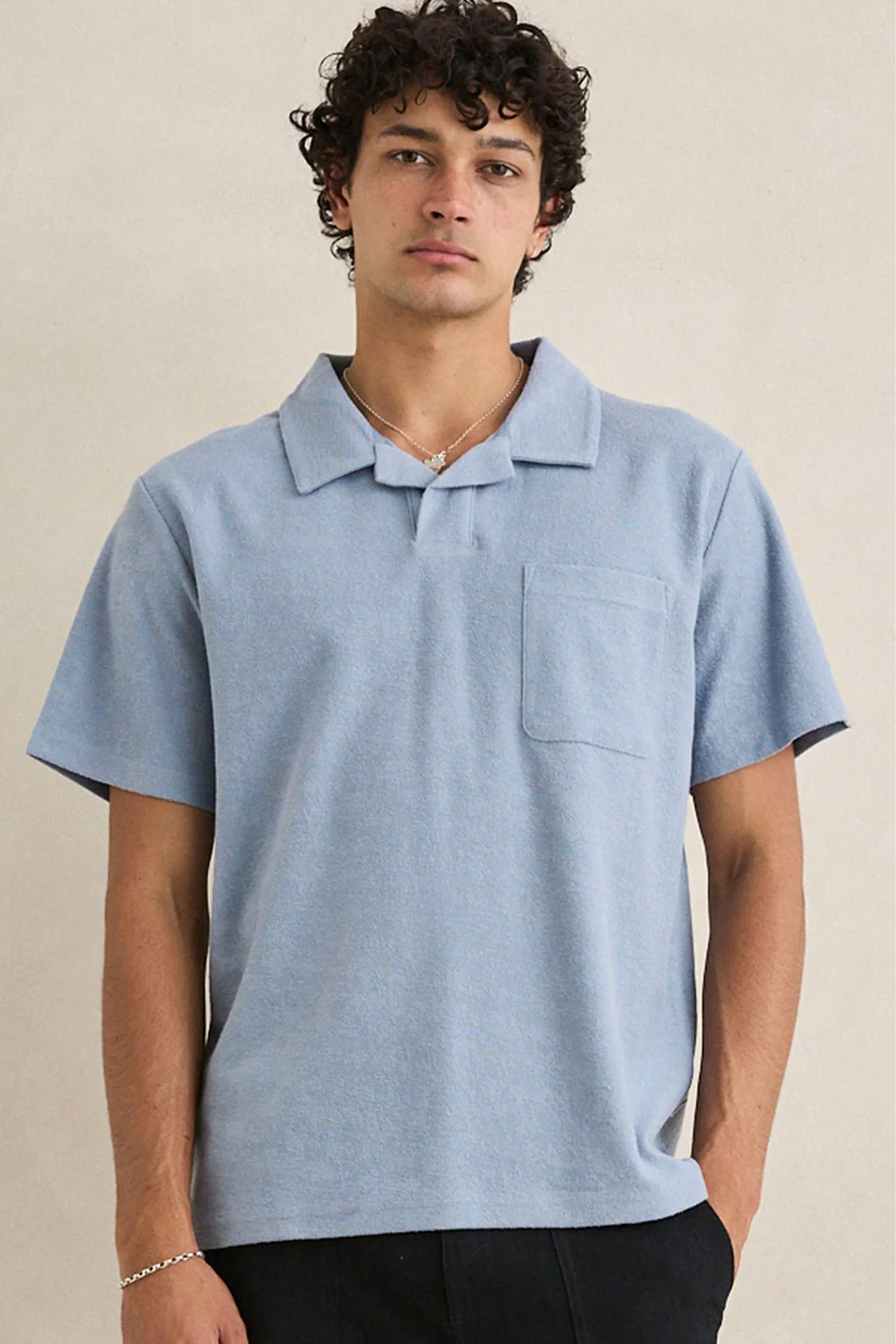 RHYTHM - VINTAGE TERRY POLO - BLUE