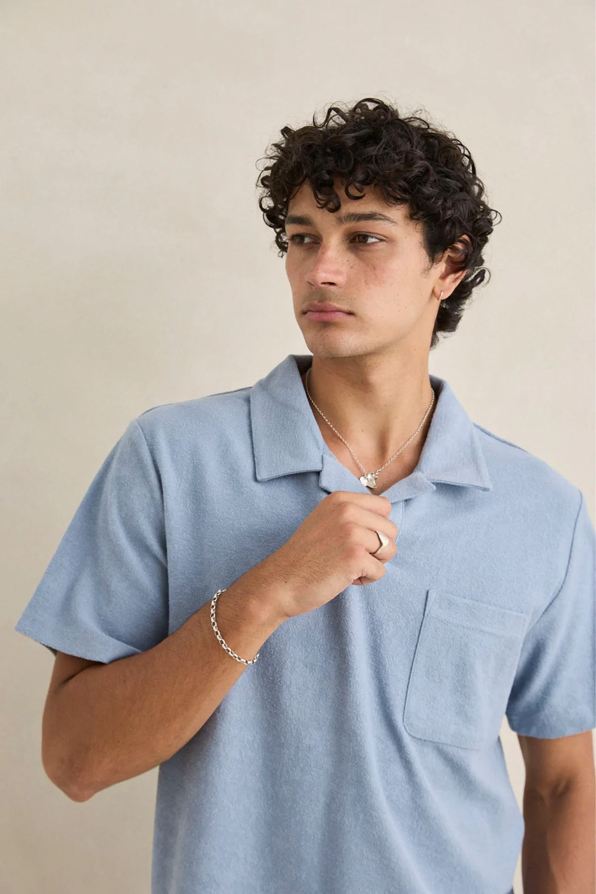 RHYTHM - VINTAGE TERRY POLO - BLUE - Image 4