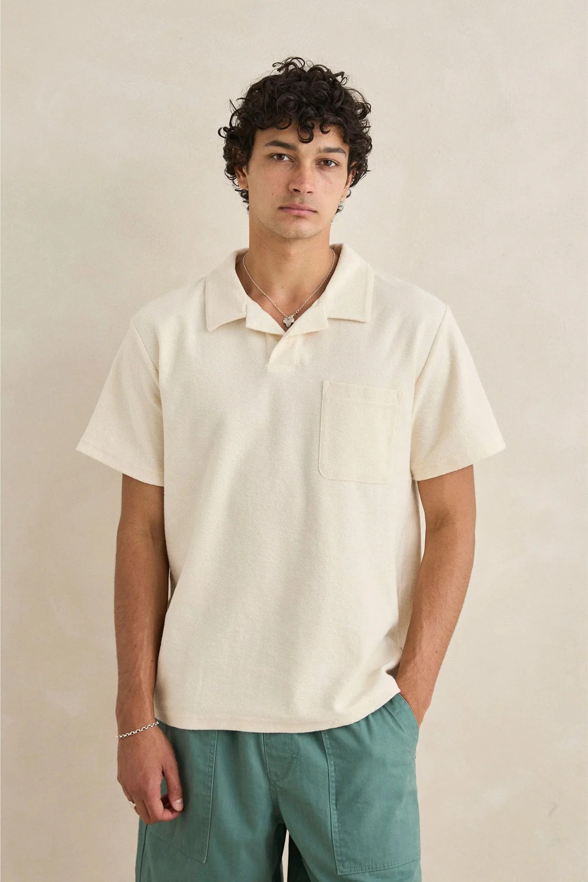 RHYTHM - VINTAGE TERRY POLO - NATURAL