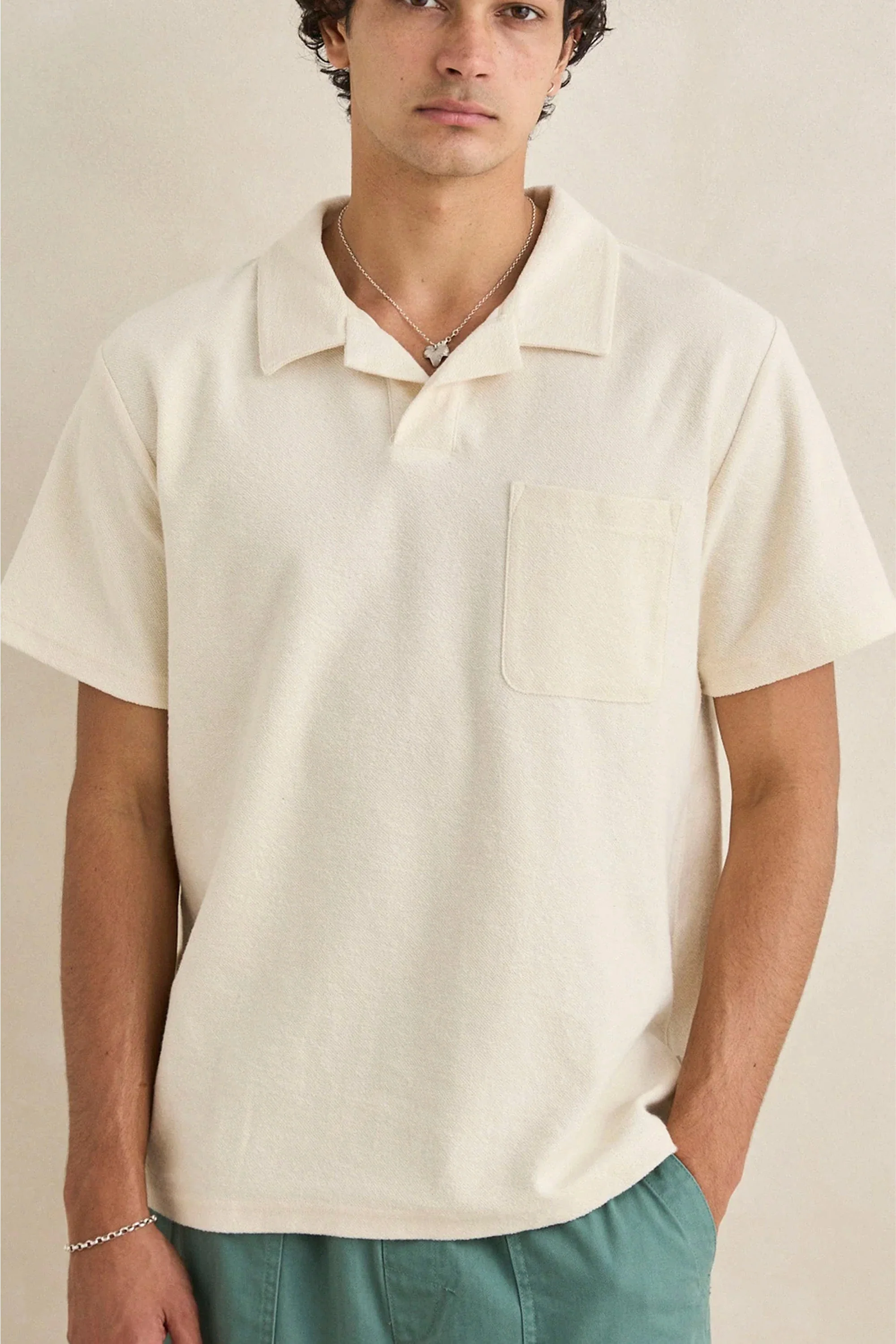 RHYTHM - VINTAGE TERRY POLO - NATURAL - Image 3