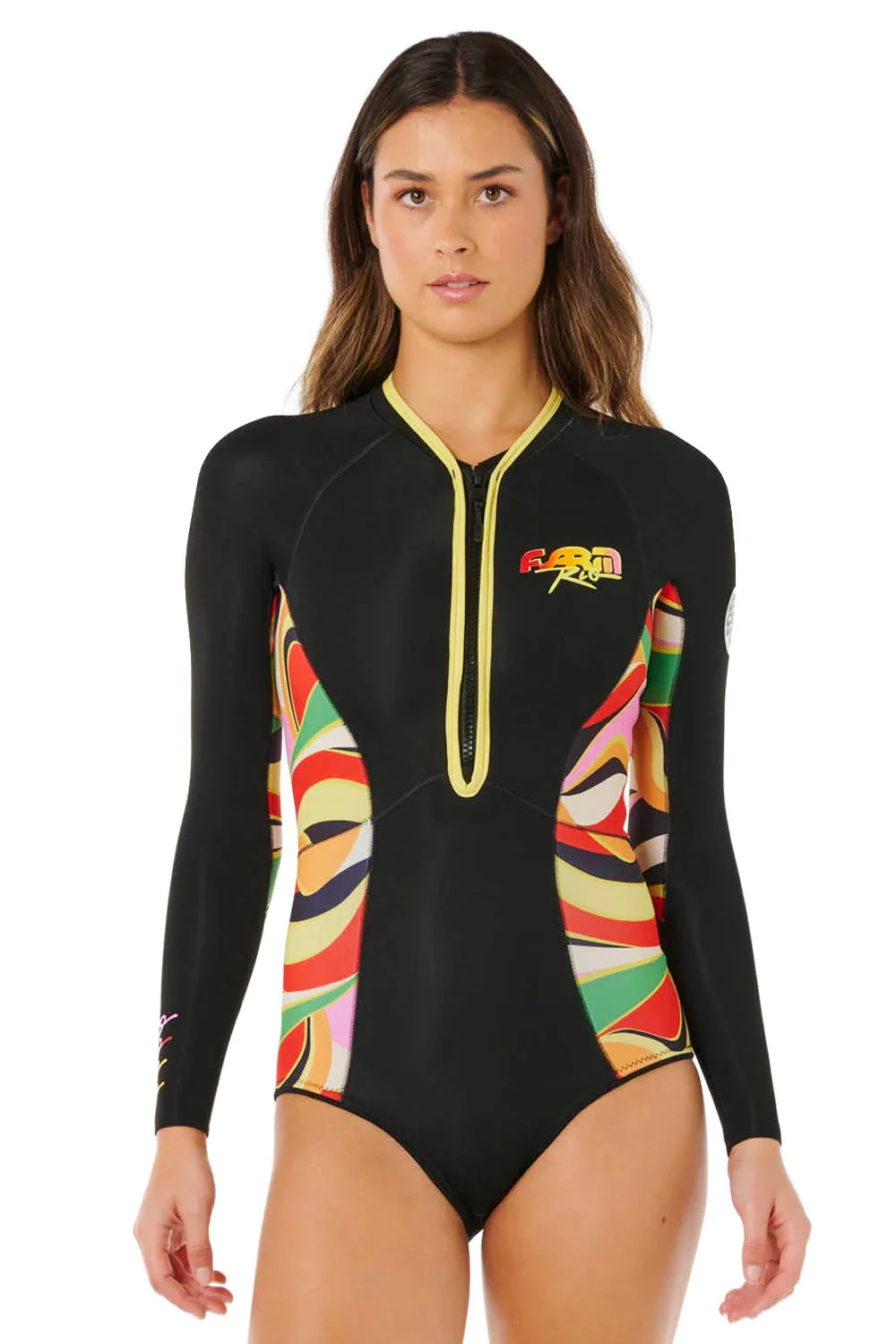 RIP CURL - G-BOMB - 1.5MM - FRONT ZIP - NEON WAVES - WOMAN