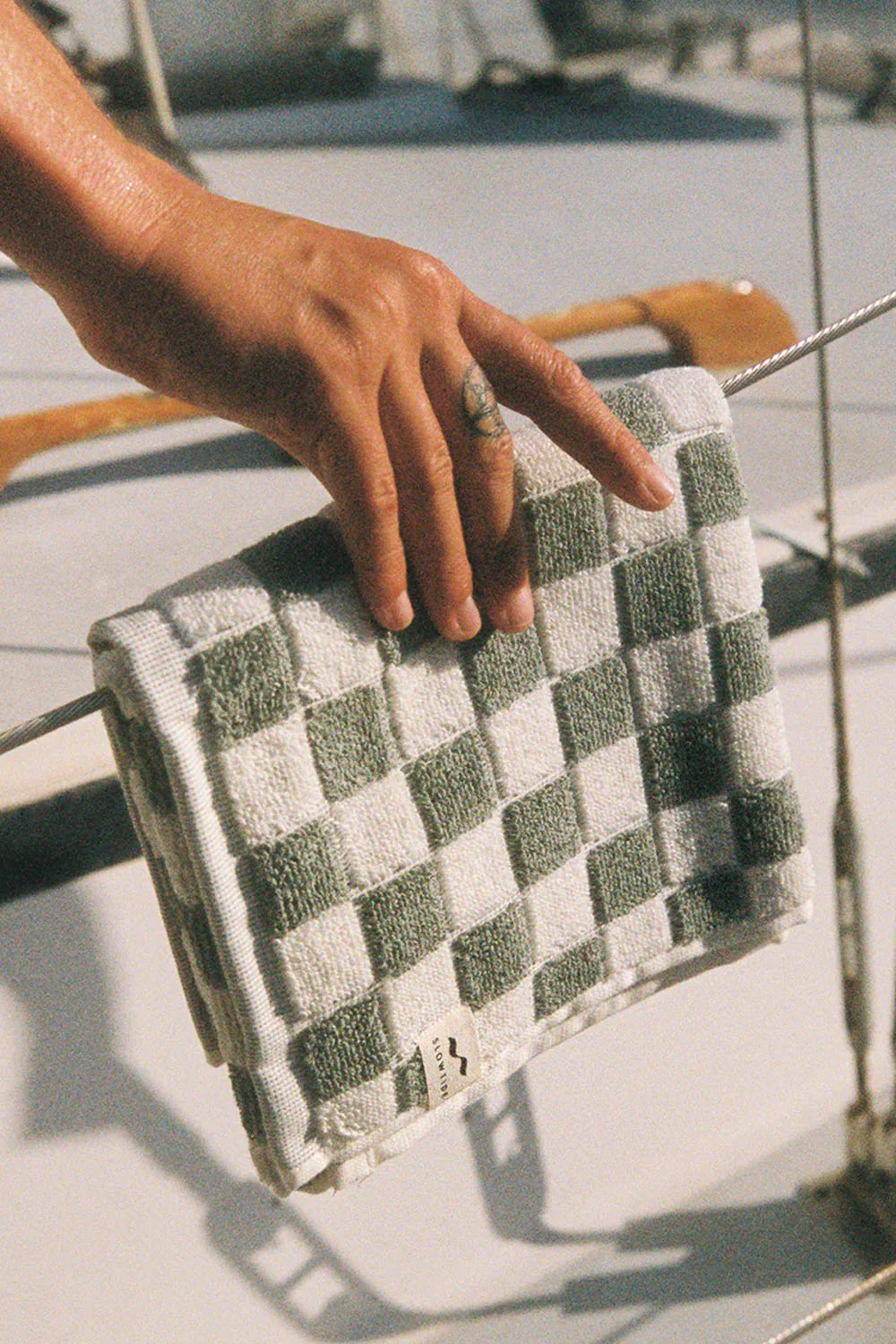 SLOWTIDE - MATE HAND TOWEL - SAGE - Image 3