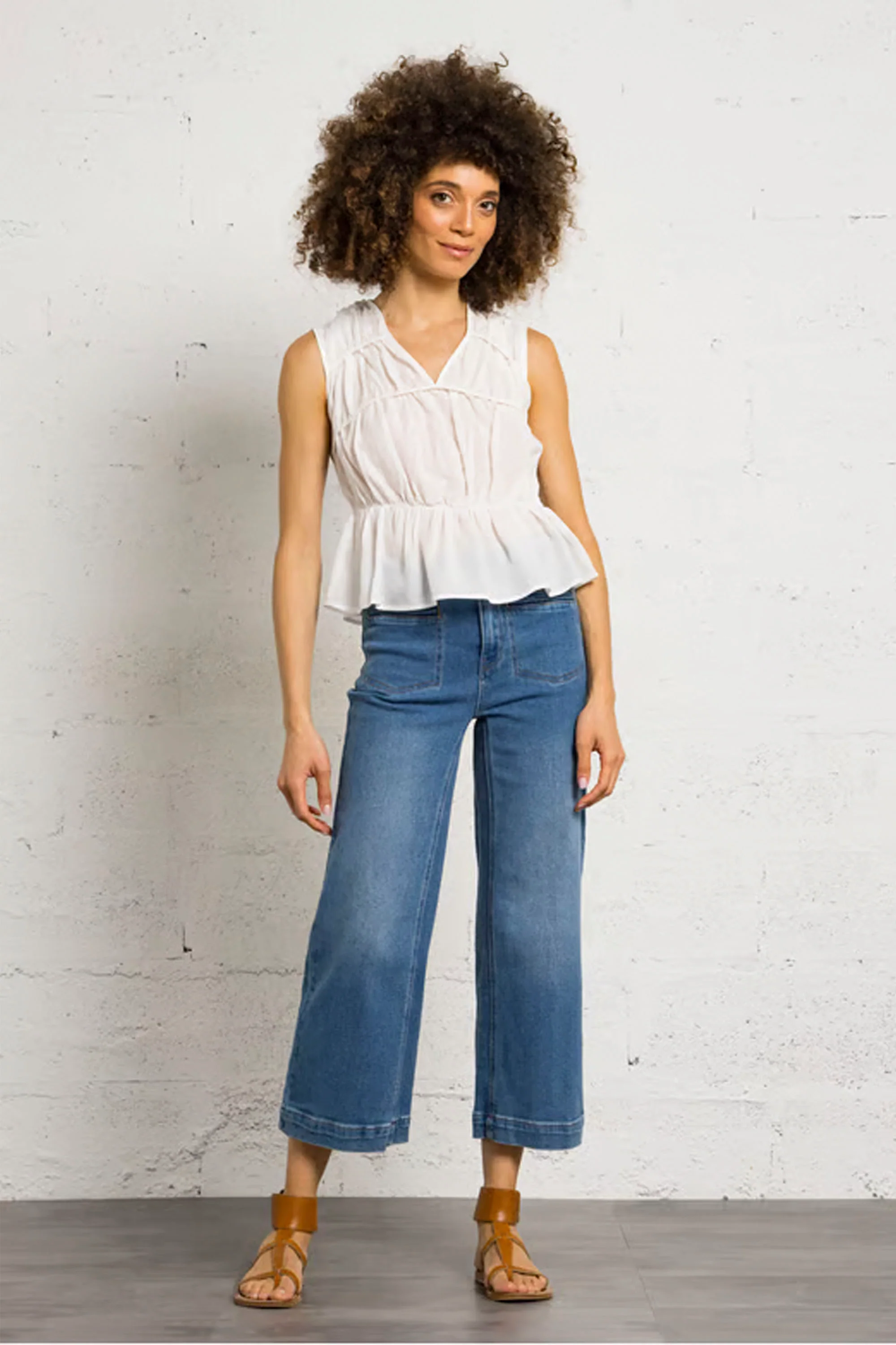 THE KORNER - CRINKLED TOP - CREAM - Image 4