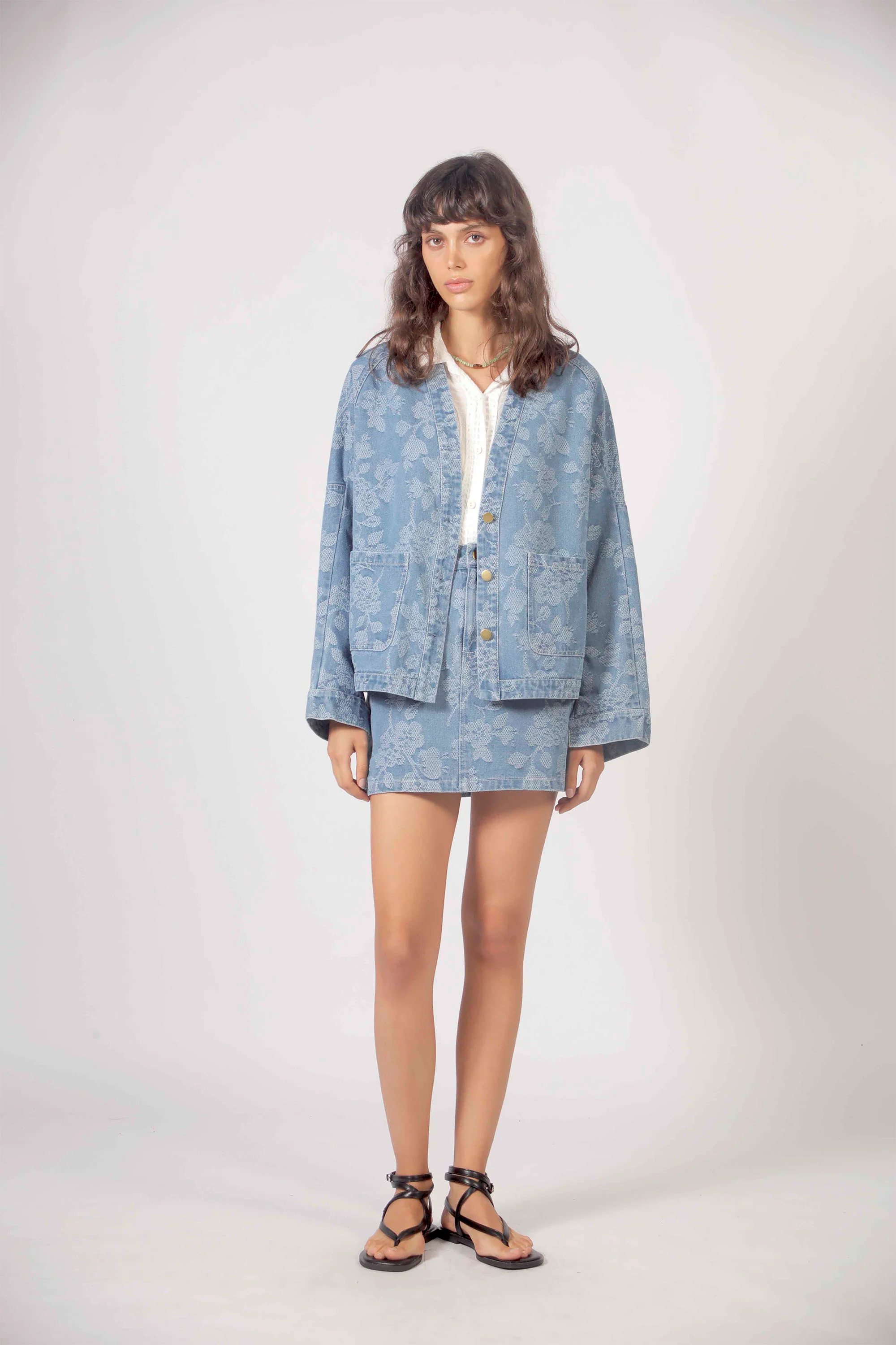 THE KORNER - DENIM FLOWERS JACKET - Image 2