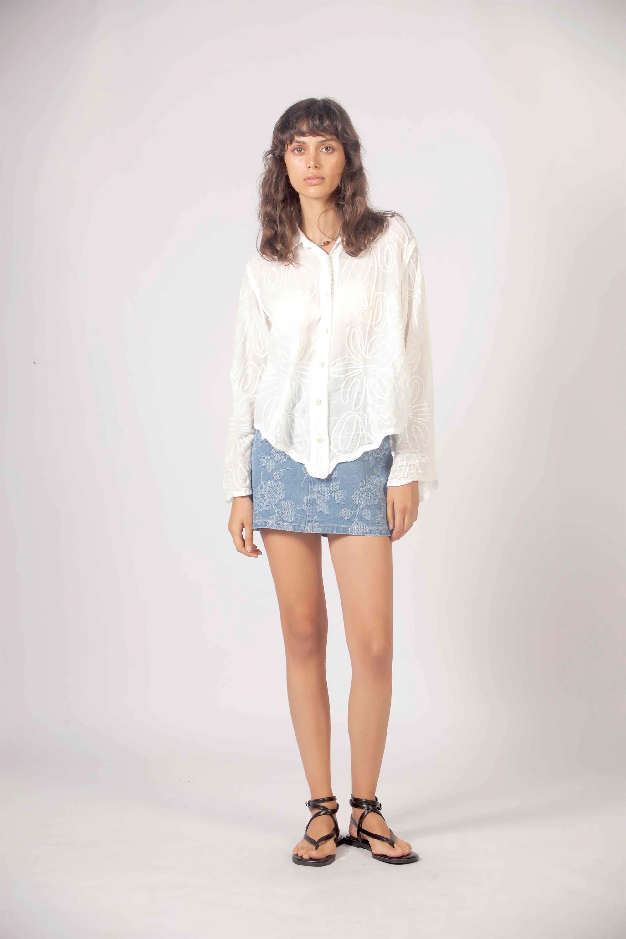 THE KORNER - EMBROIDERED FLOWERS SHIRT - Image 2