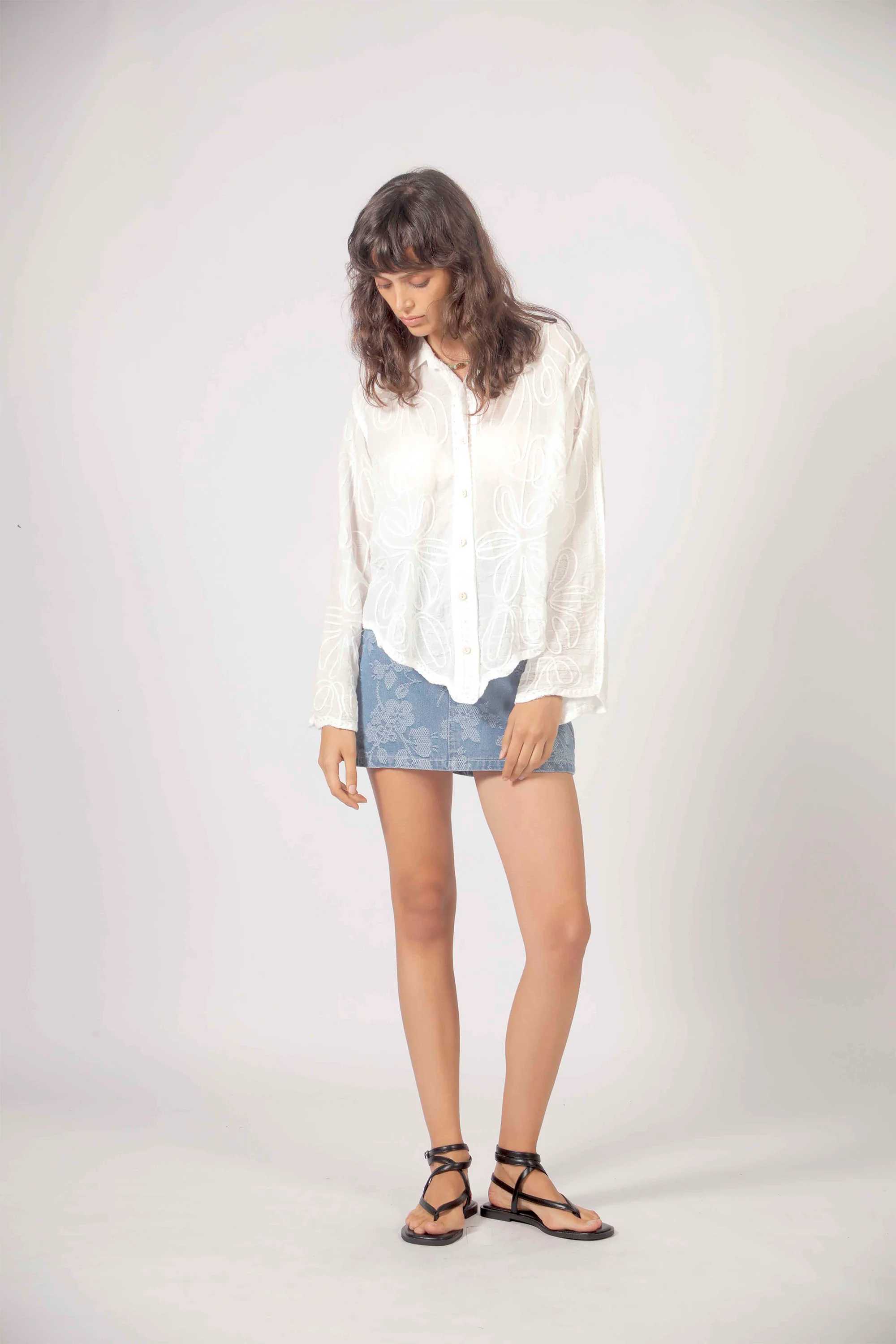 THE KORNER - EMBROIDERED FLOWERS SHIRT - Image 4