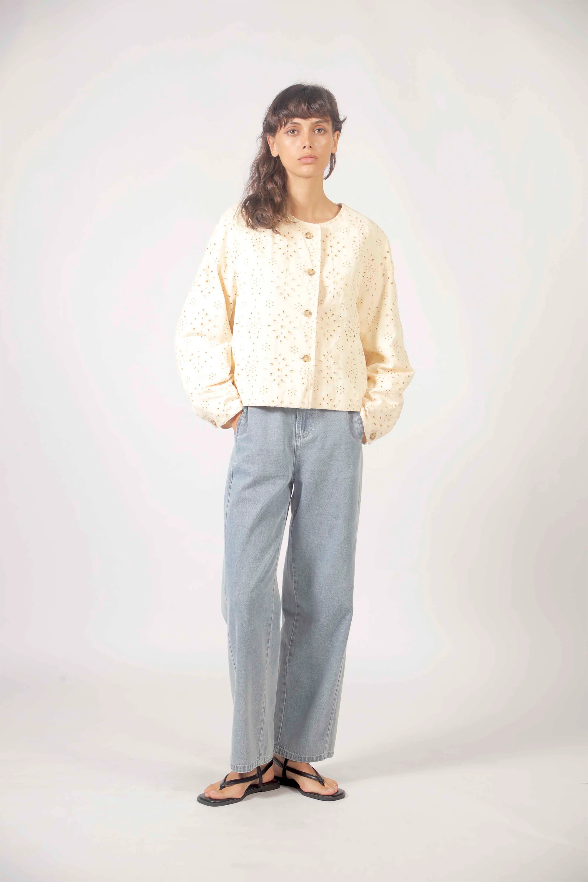 THE KORNER - EMBROIDERED JACKET - CREAM - Image 2