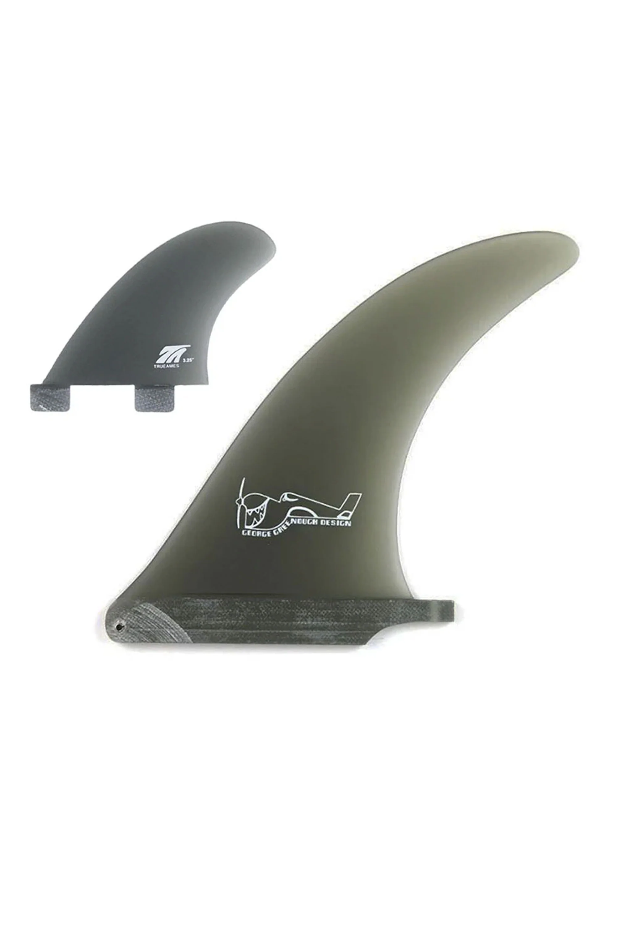 TRUE AMES - GEORGE GREENOUGH 4A 6.5 + SIDE BITES 3.7 FCS COMPATIBLE - SMOKE- 2+1FIN