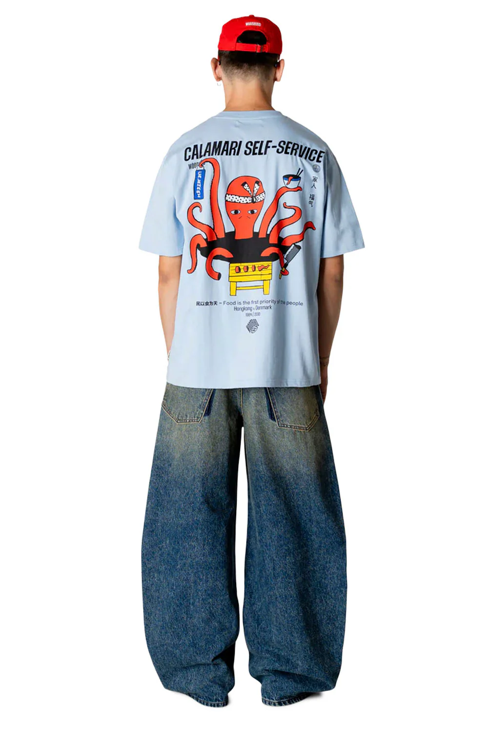 WOODBIRD - WBBAINE OCTO TEE - DUSTY BLUE