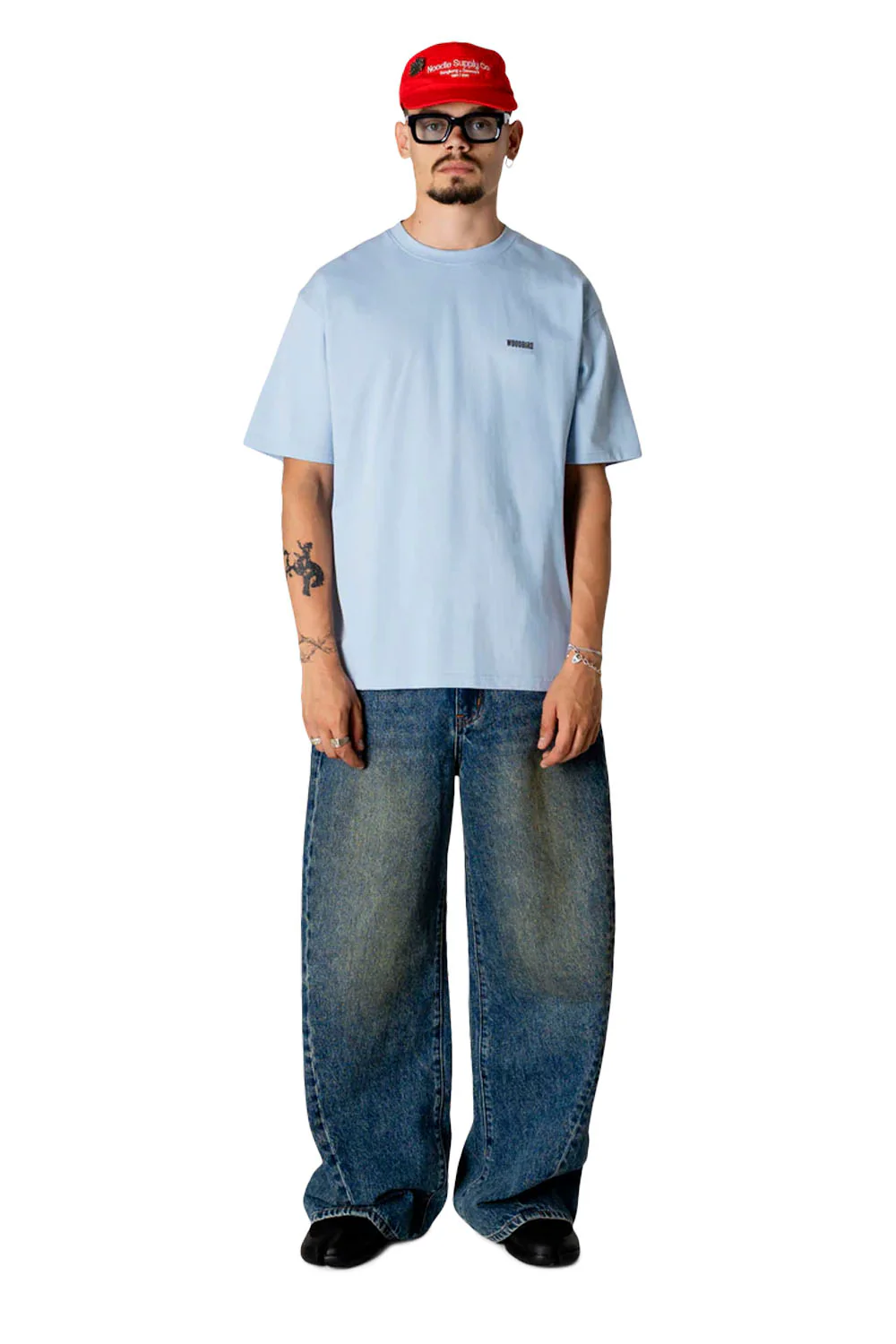 WOODBIRD - WBBAINE OCTO TEE - DUSTY BLUE - Image 2