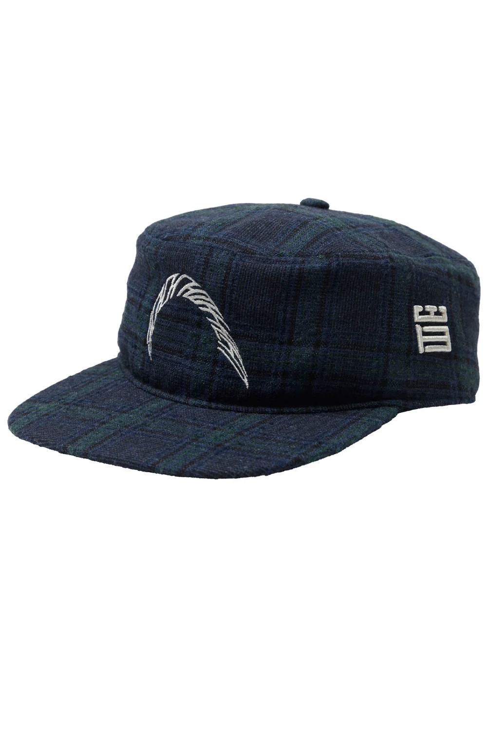 WOODBIRD - WBYIN CHECK PILLBOX CAP - BLUE/GREEN
