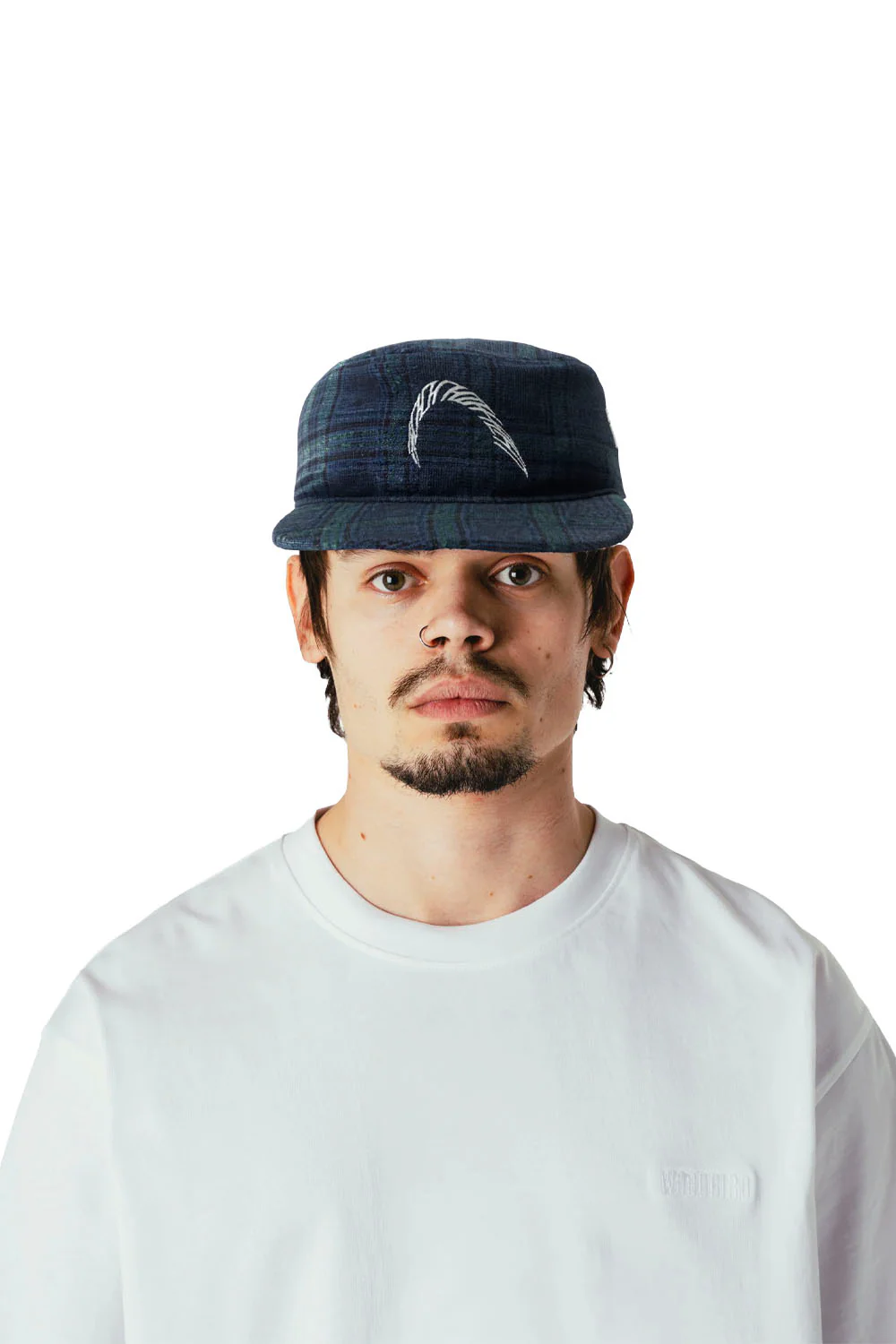 WOODBIRD - WBYIN CHECK PILLBOX CAP - BLUE/GREEN - Image 2